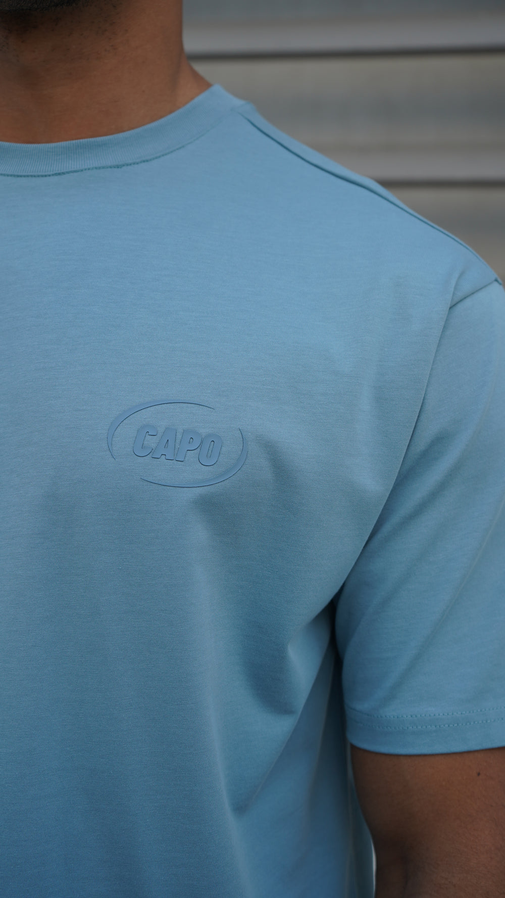 Capo Club Circular Print T-Shirt -Powder Blue