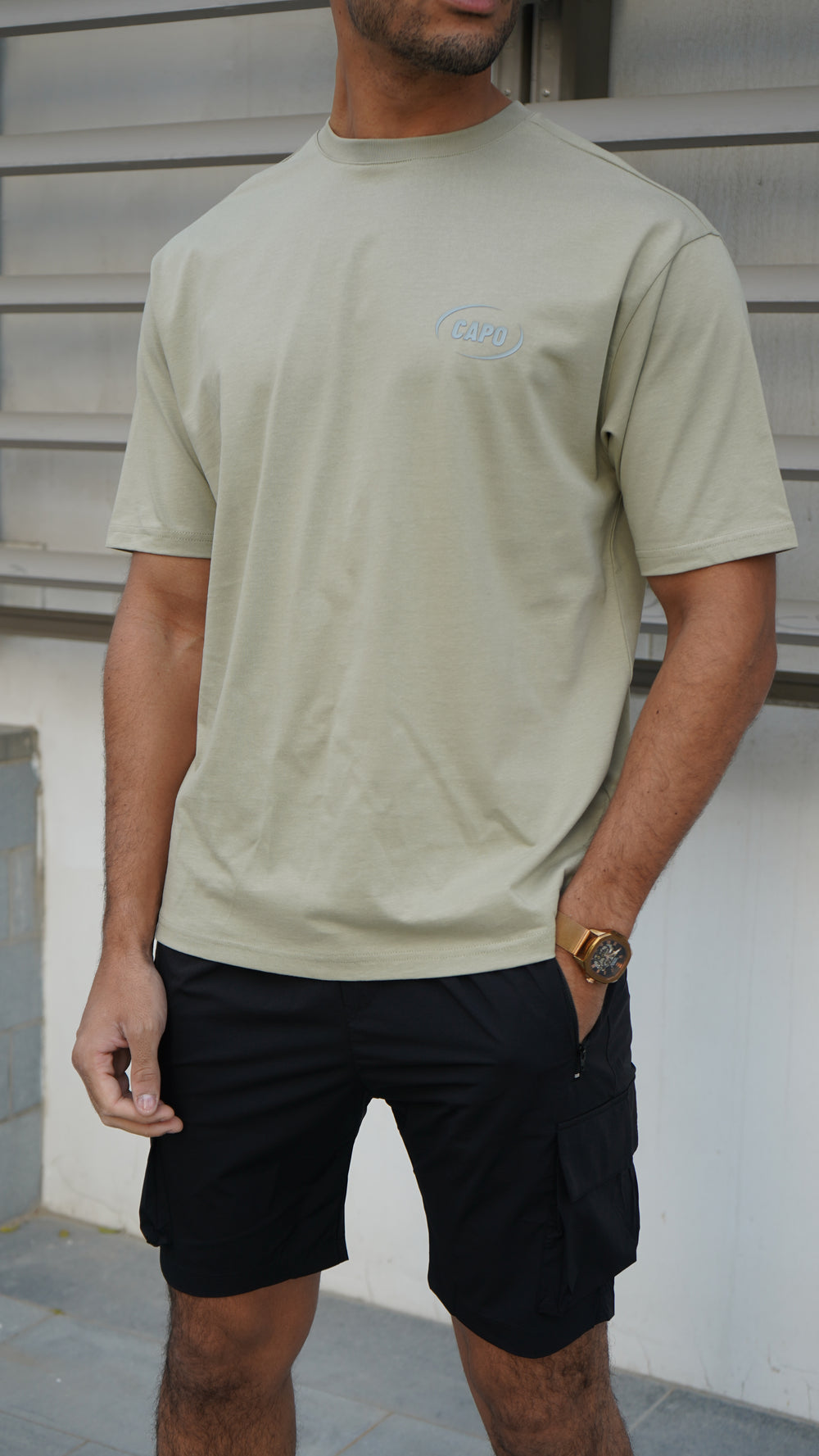 Capo Club Circular Print T-Shirt - Sage Green
