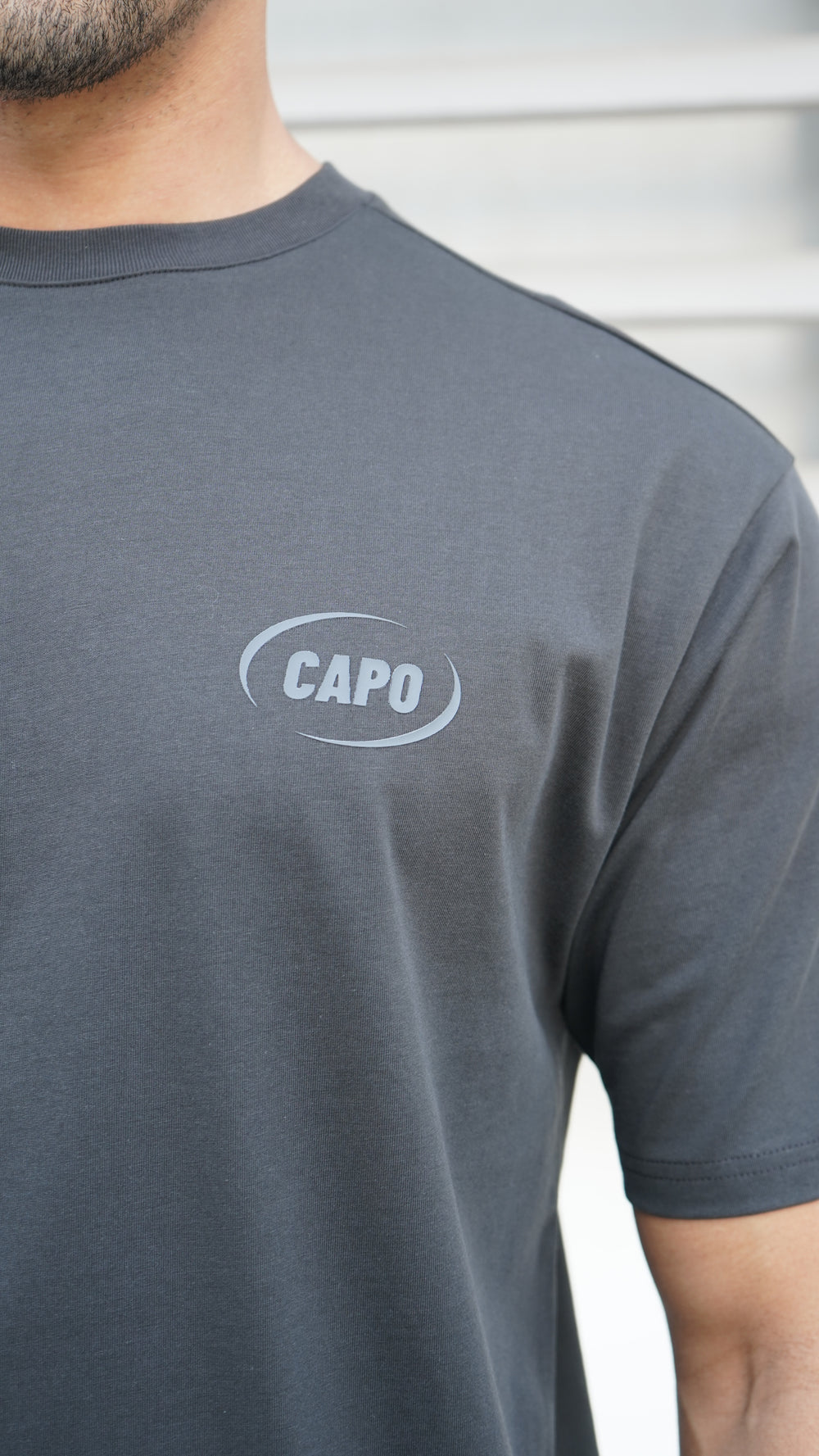 Capo Club Circular Print T-Shirt -Charcoal
