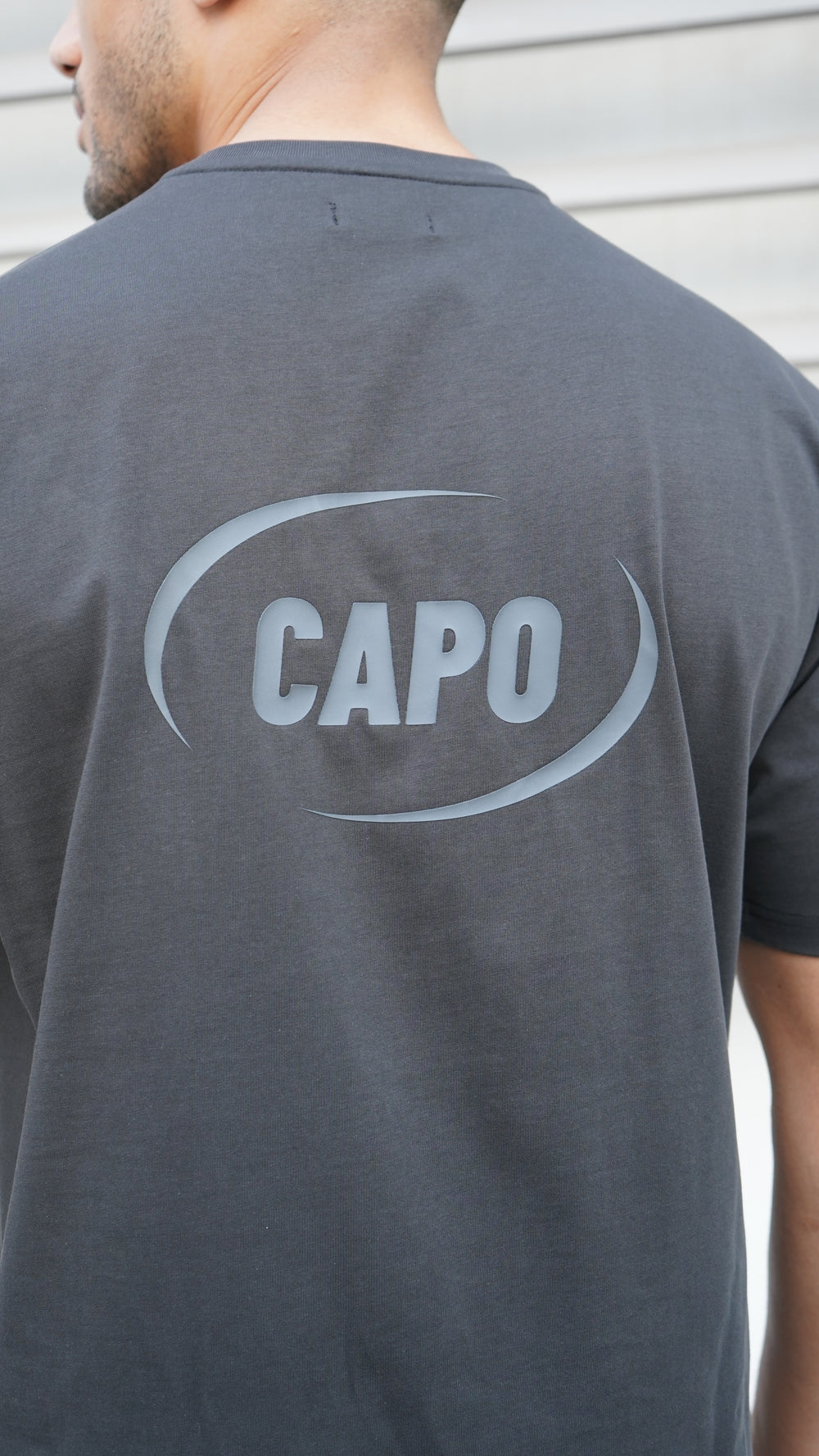 Capo Club Circular Print T-Shirt -Charcoal