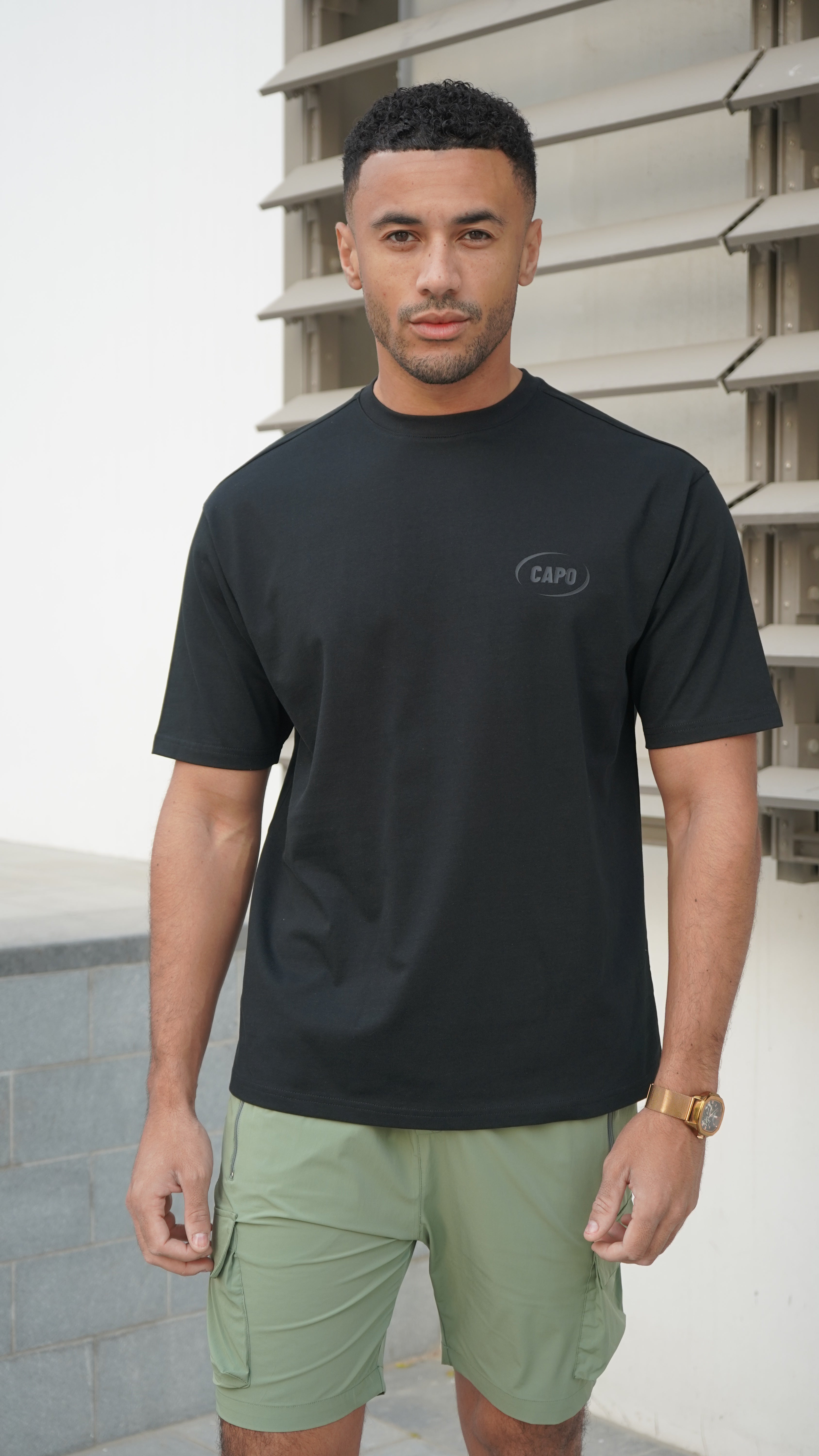 Capo Club Circular Print T-Shirt - Black