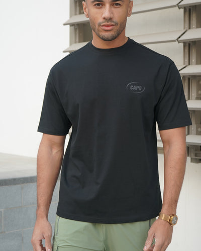 Capo Club Circular Print T-Shirt - Black