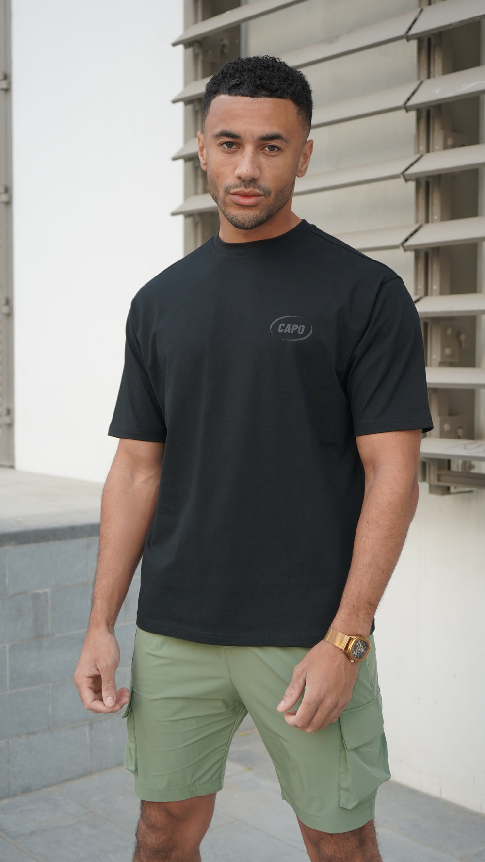 Capo Club Circular Print T-Shirt - Black