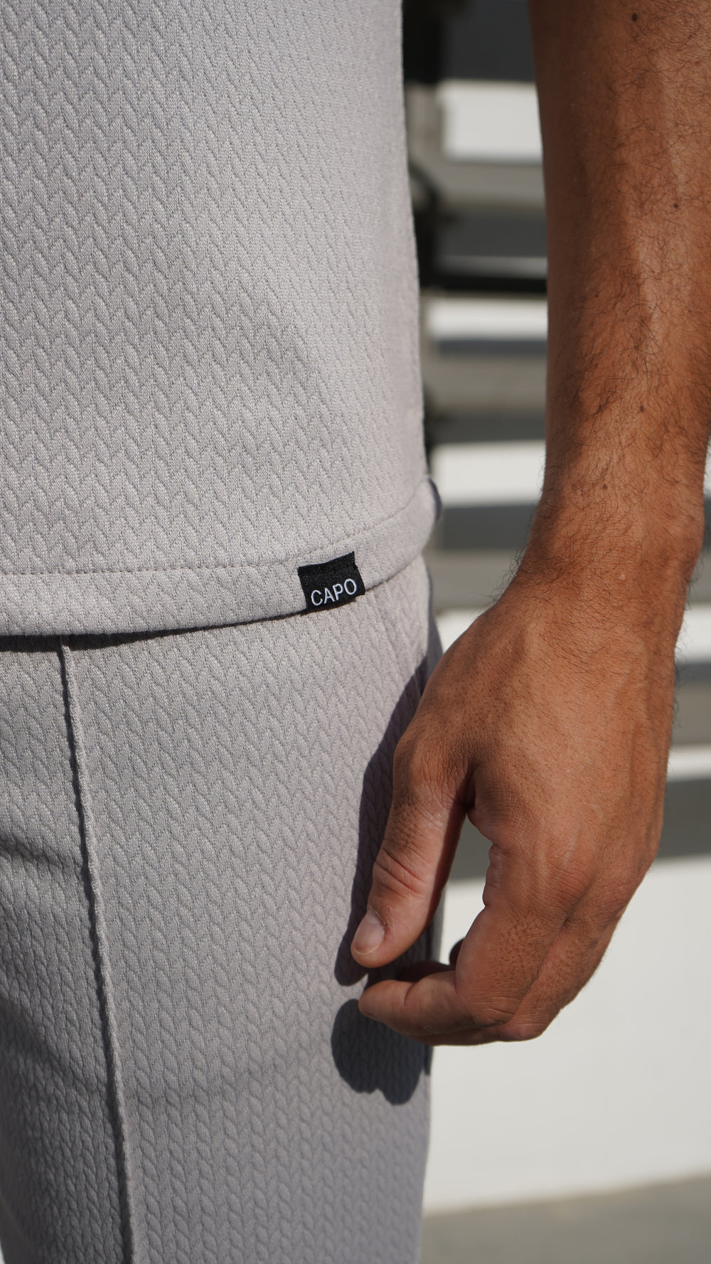 Capo TEXTURED BEAD SS Revere Shirt - Grey