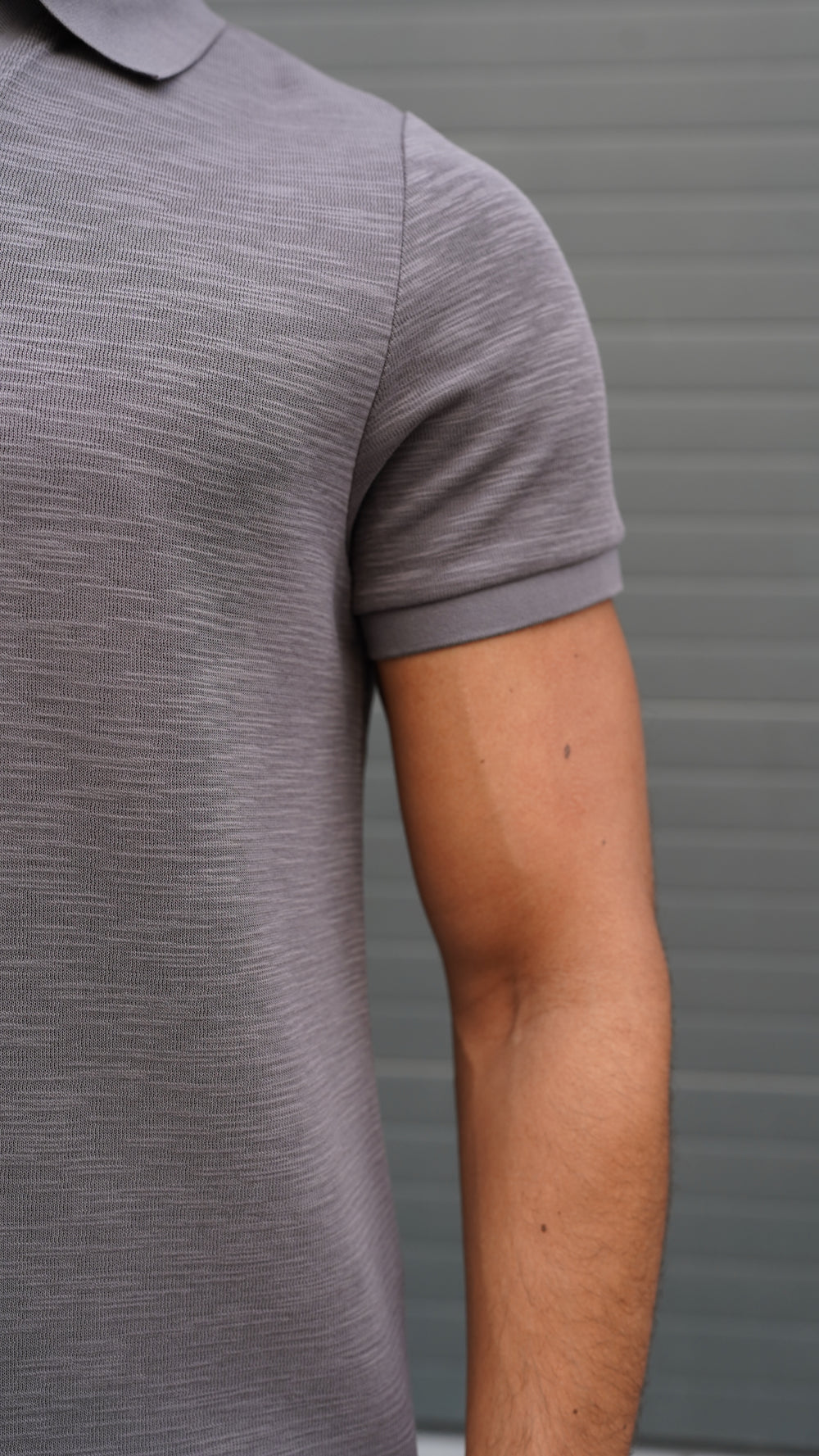 Capo Jersey Slub Cuban Polo Shirt - Charcoal