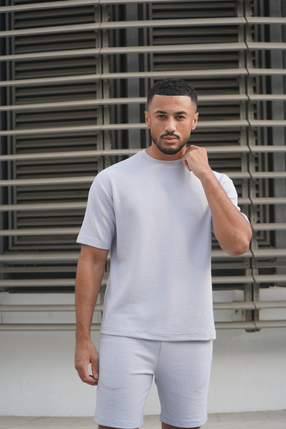 Capo Textured Co-ord T-Shirt - Slate Blue