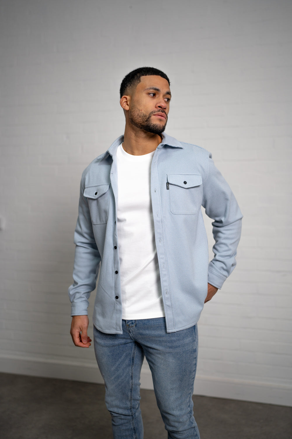 Capo OVERSHIRT Houndstooth - Baby Blue