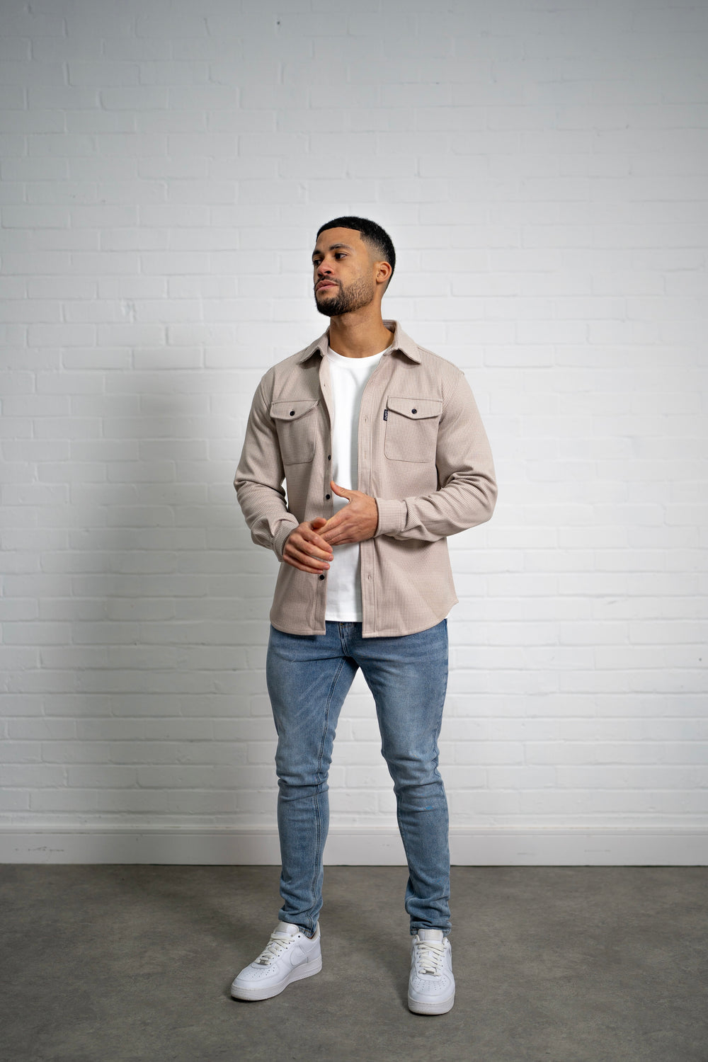 Capo OVERSHIRT Houndstooth - Stone