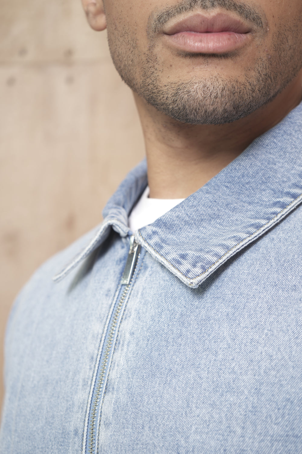 Capo Washed Zip Denim Jacket - Blue