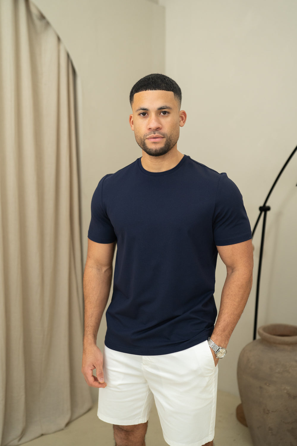 Capo Crew Neck Every Day Cotton T-Shirt - Navy