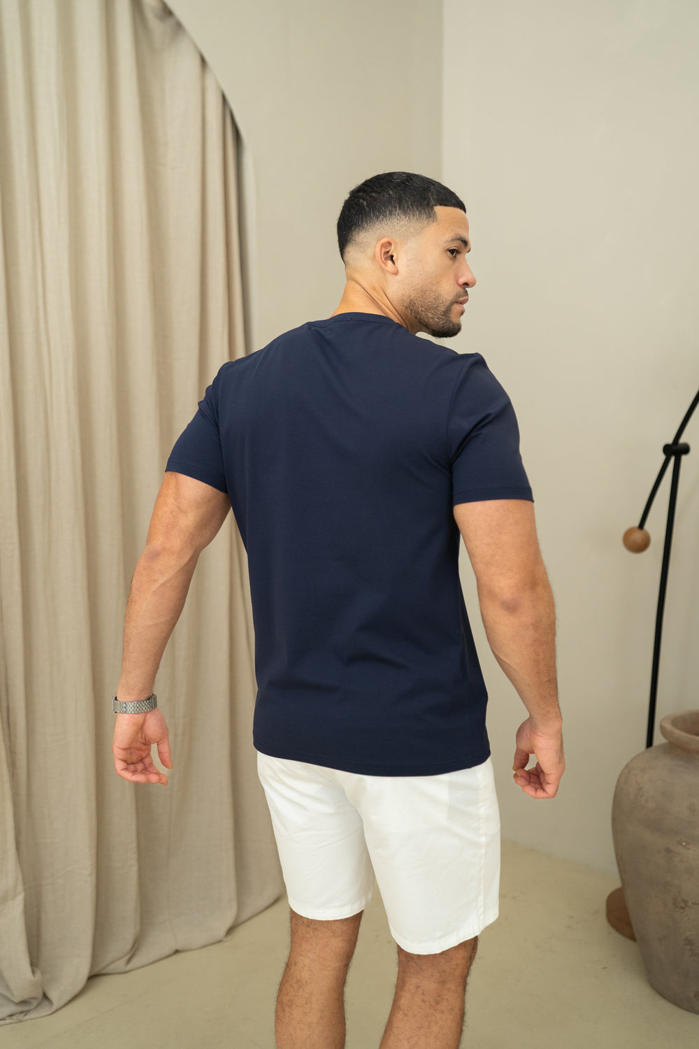 Capo Crew Neck Every Day Cotton T-Shirt - Navy