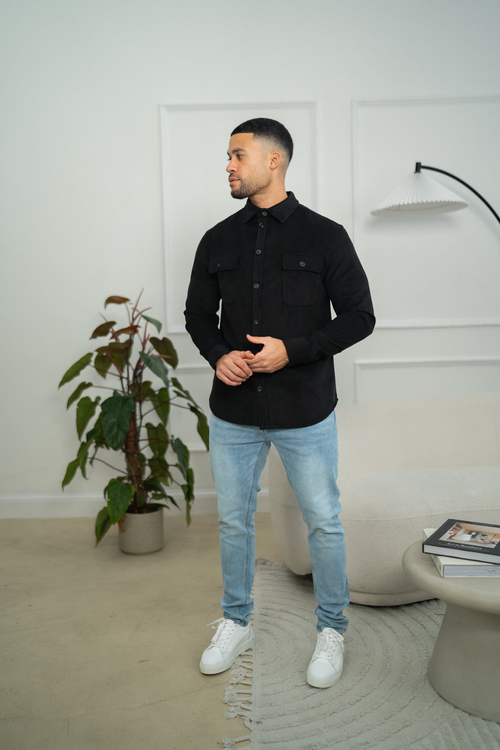 Capo Corduroy Overshirt - Black