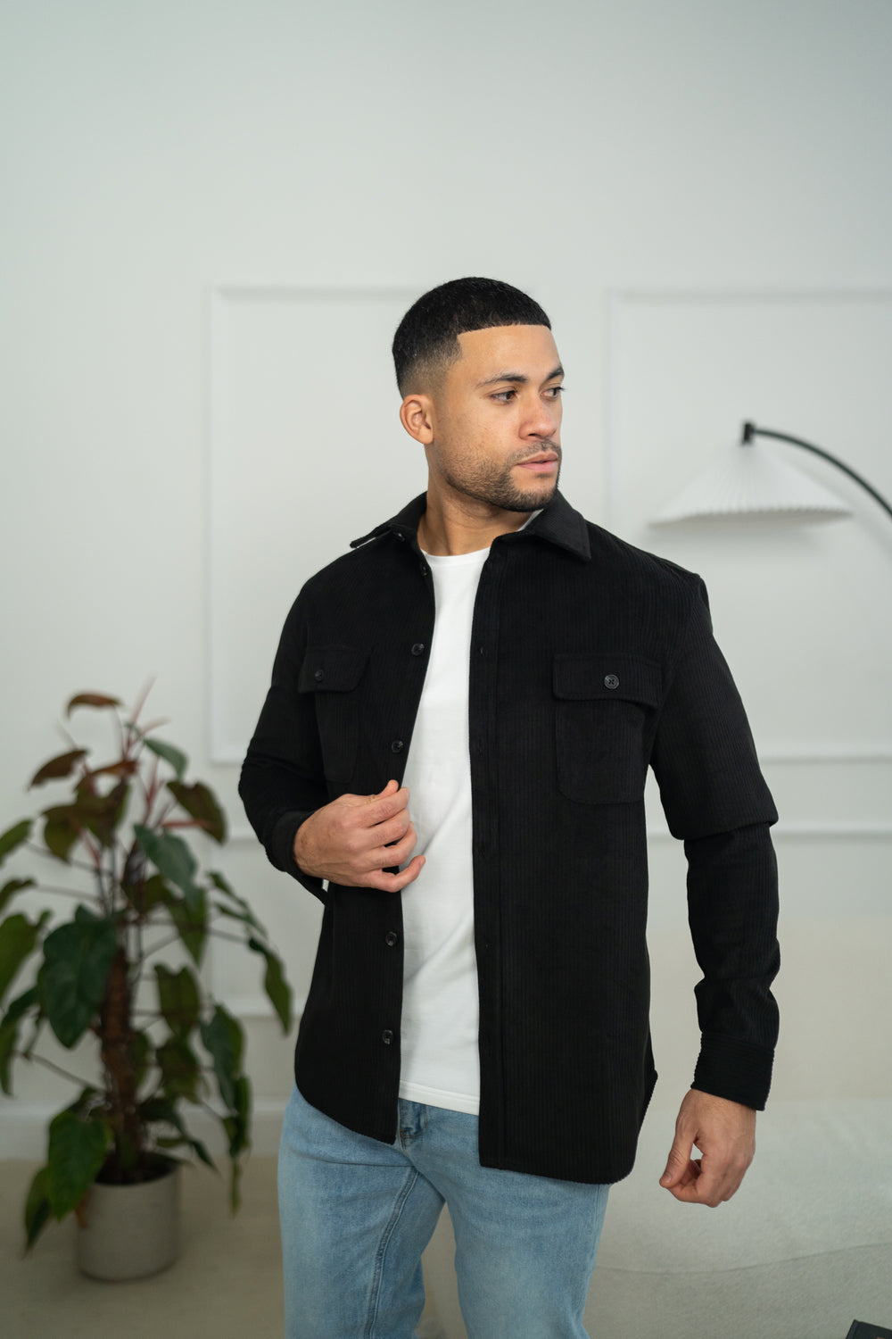 Capo Corduroy Overshirt - Black