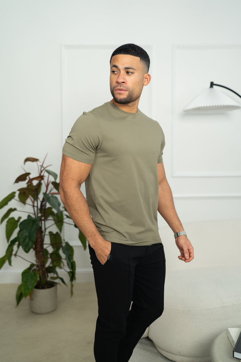 Capo Crew Neck Cotton T-Shirt 3-Pack - Slate Grey, Stone & Olive