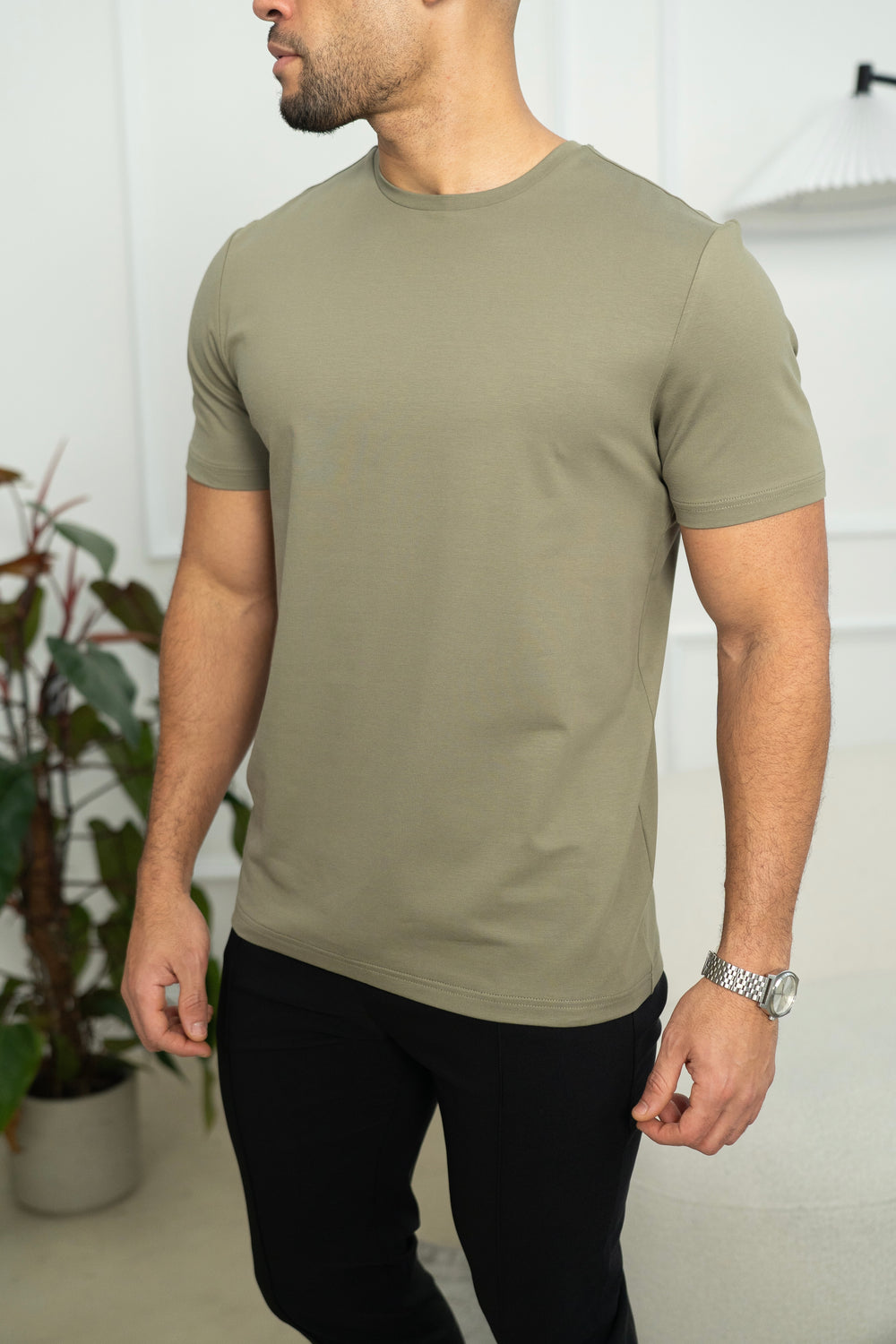 Capo Crew Neck Every Day Cotton T-Shirt - Olive