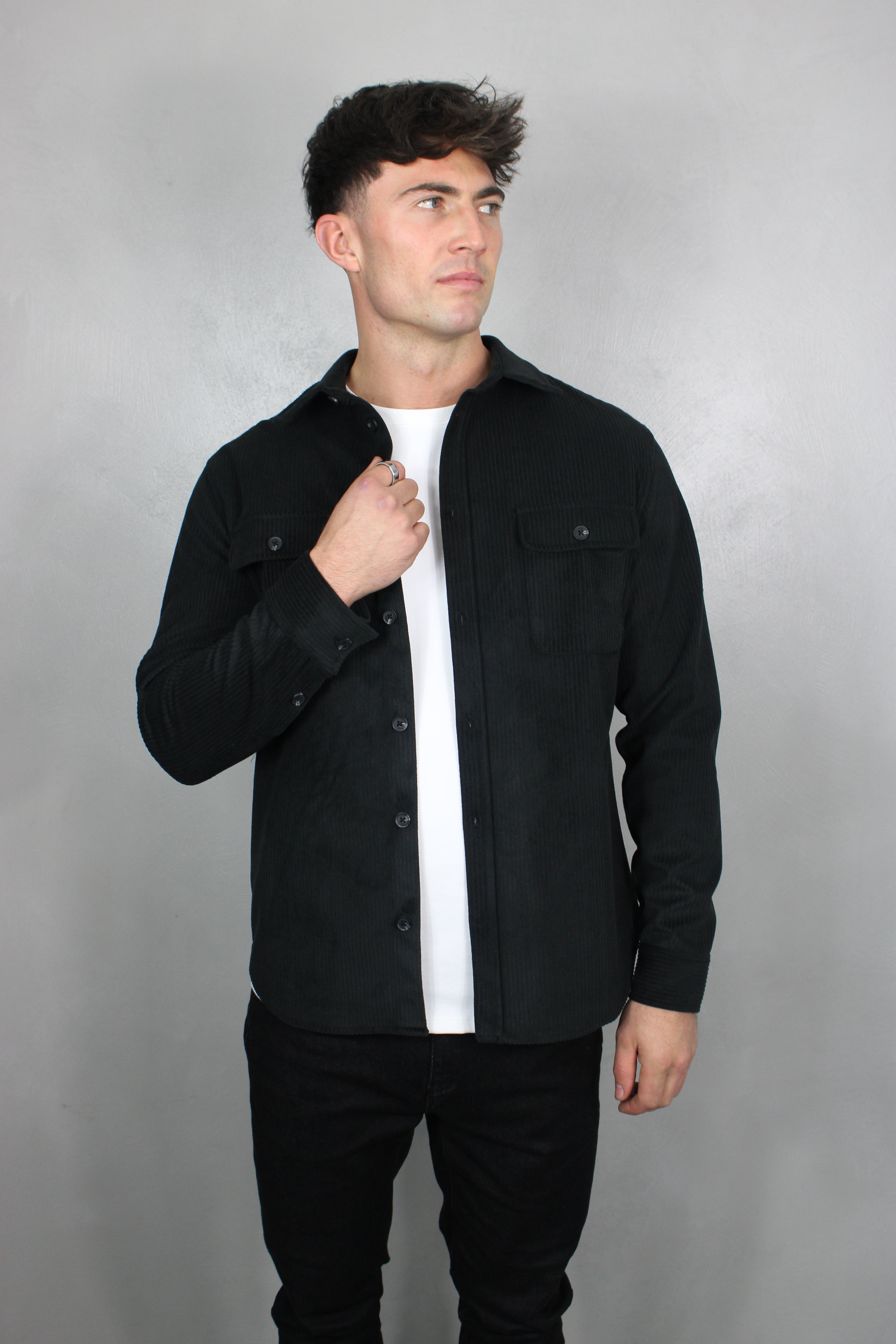 Capo Corduroy Overshirt - Black