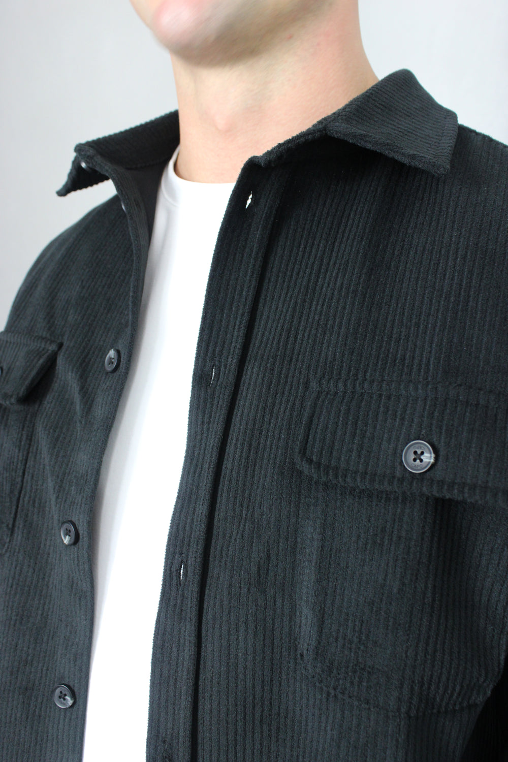 Capo Corduroy Overshirt - Black