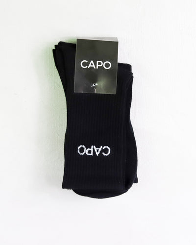 Capo Essential 3 Pack Crew Socks - Black