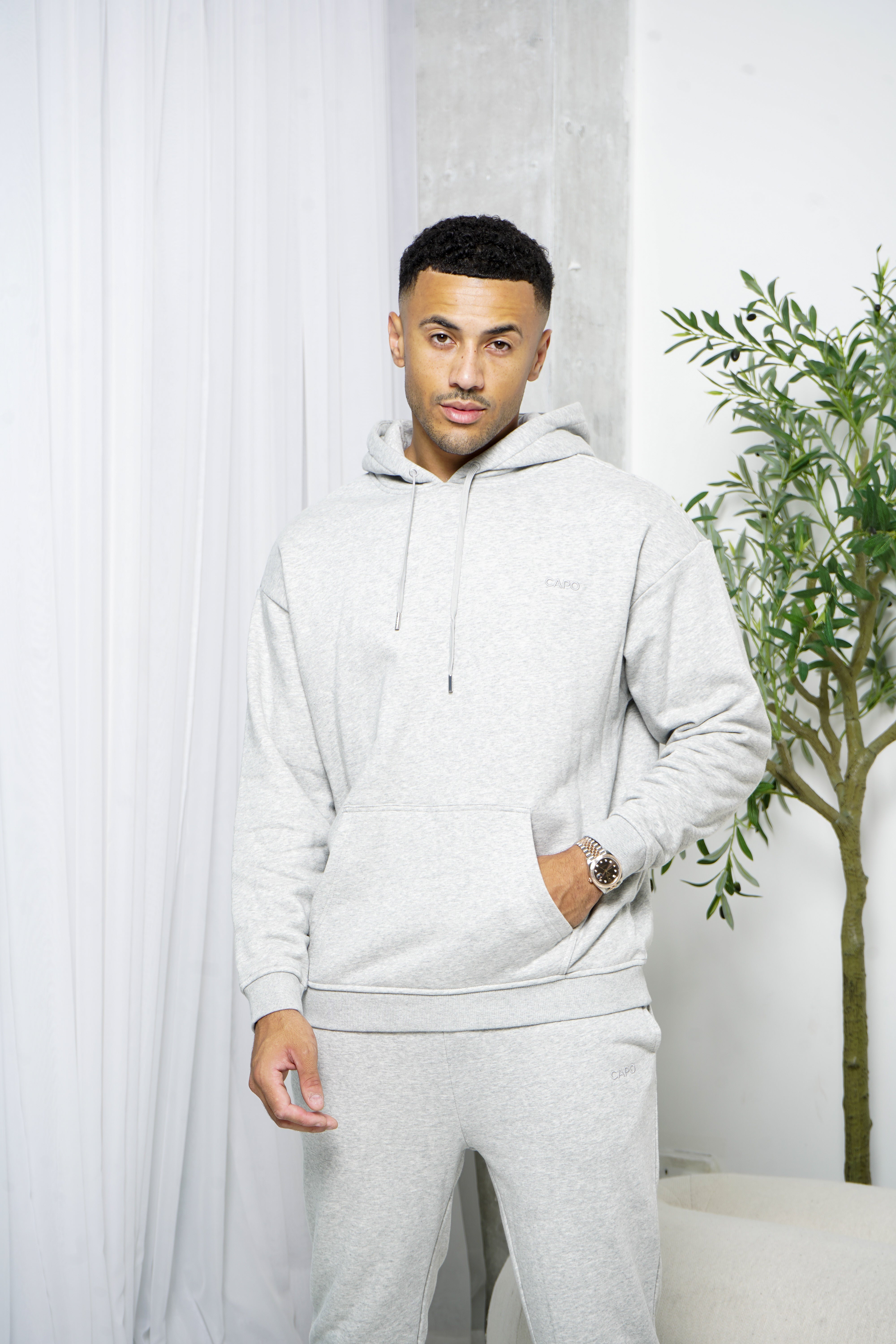 Capo Tracksuit Overhead Hoodie - Grey Marl