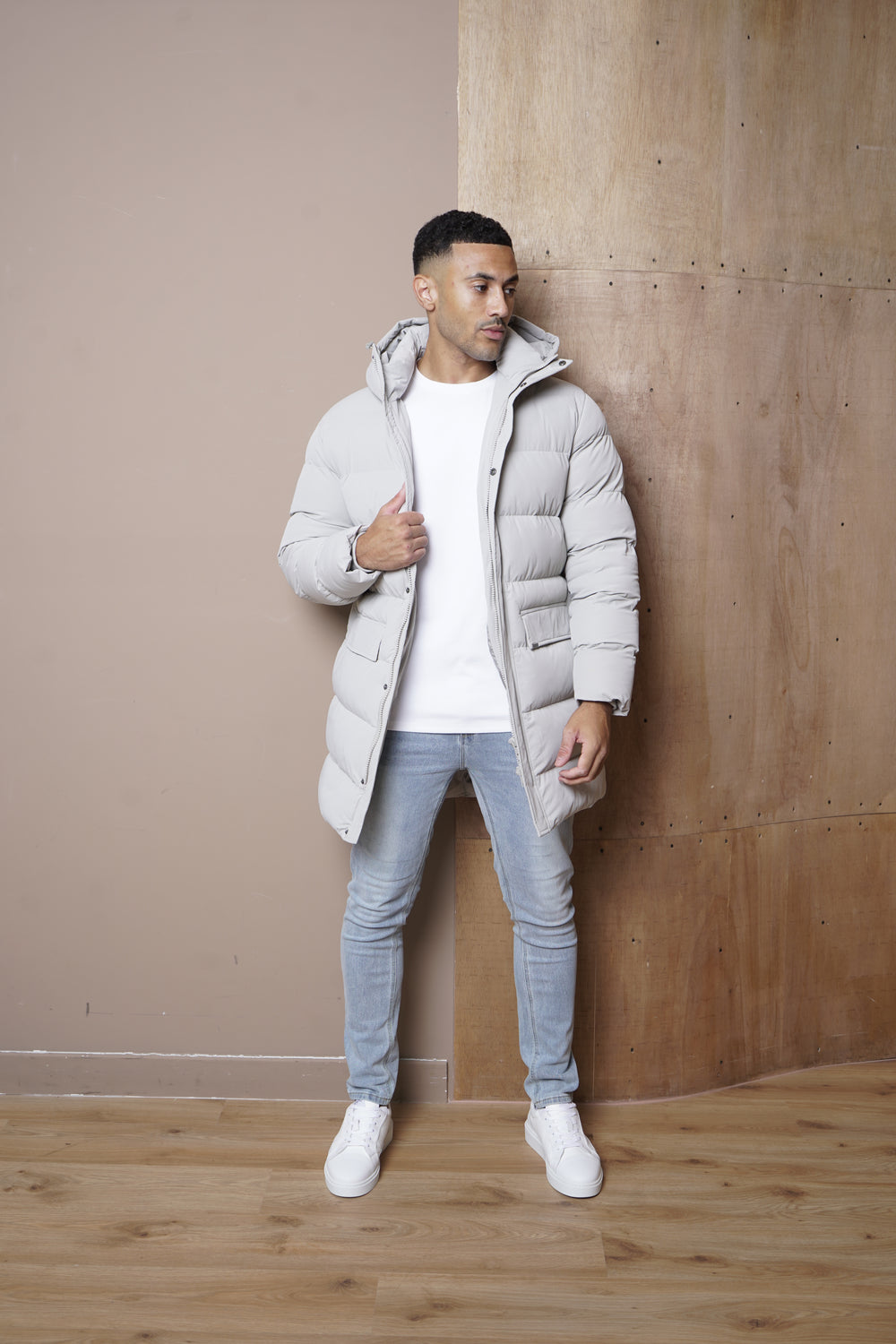 Capo Mid-Length Puffer Coat - Stone