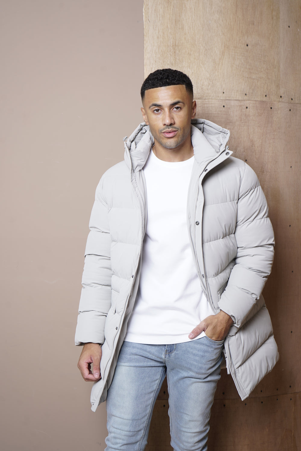 Capo Mid-Length Puffer Coat - Stone