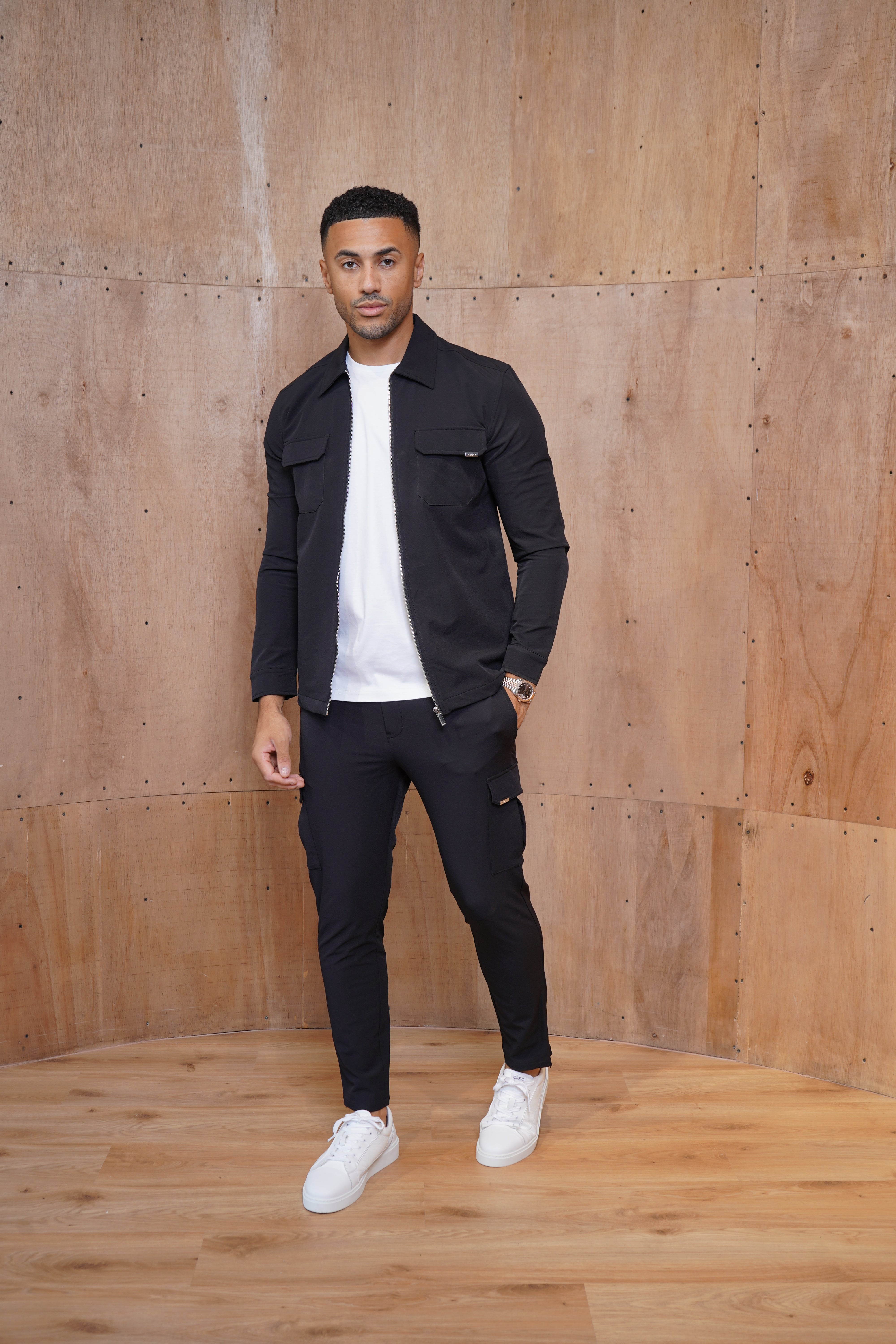 Capo Utility Regular Cargo Pants - Black