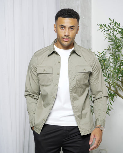 Capo Cotton Cargo Overshirt - Olive