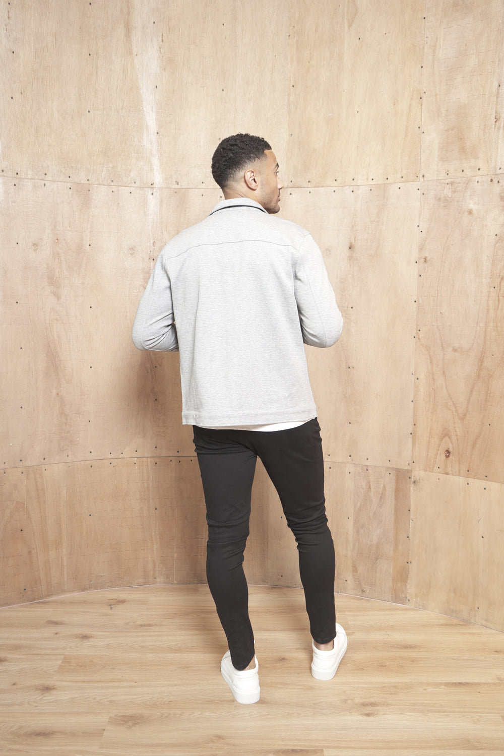 Capo Smart Button Overshirt - Light Grey