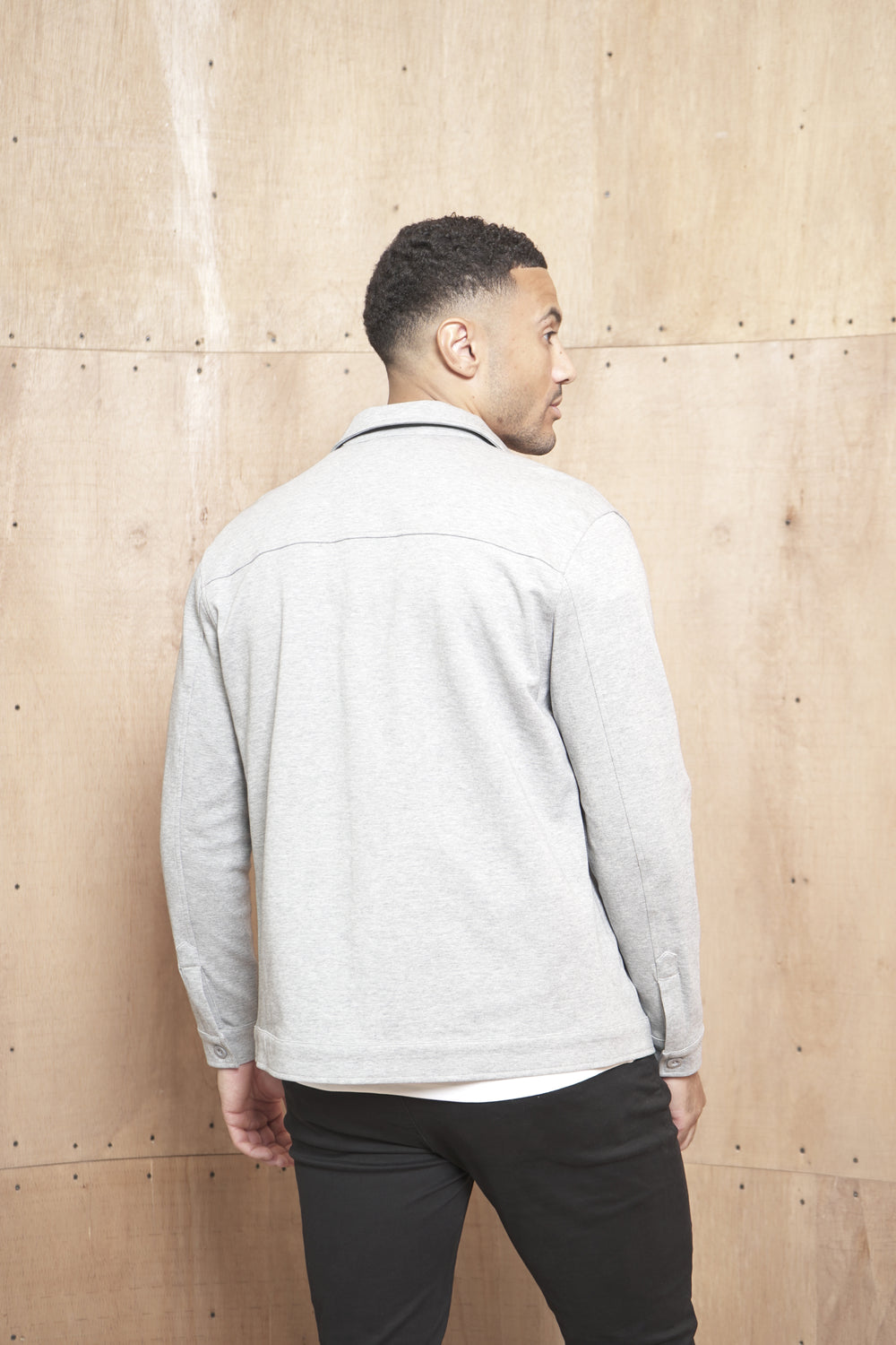 Capo Smart Button Overshirt - Light Grey