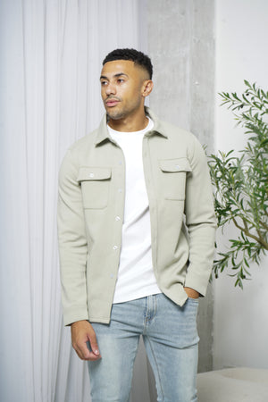 Capo Interlock Jersey Overshirt - Olive