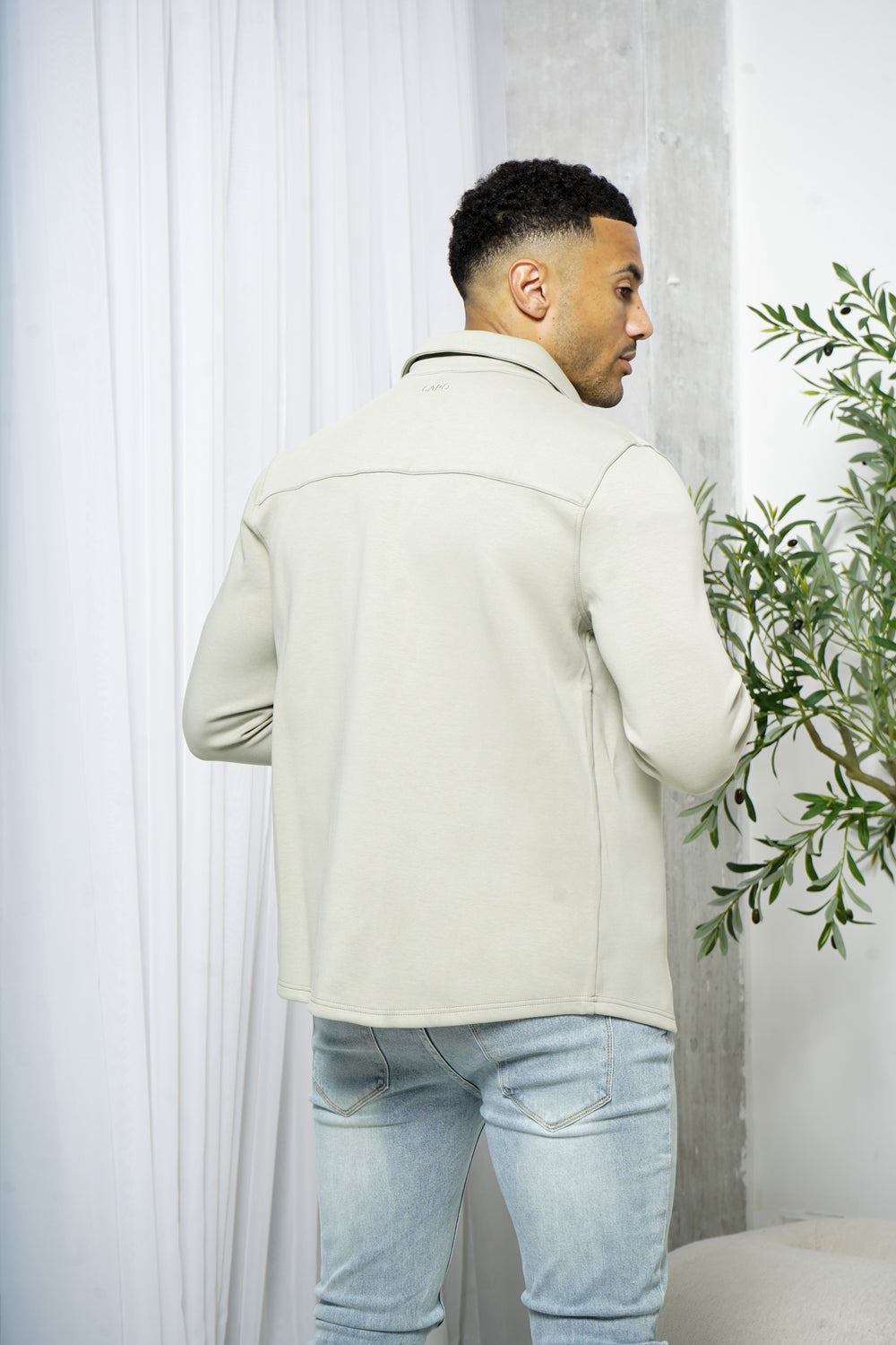 Capo Interlock Jersey Overshirt - Olive