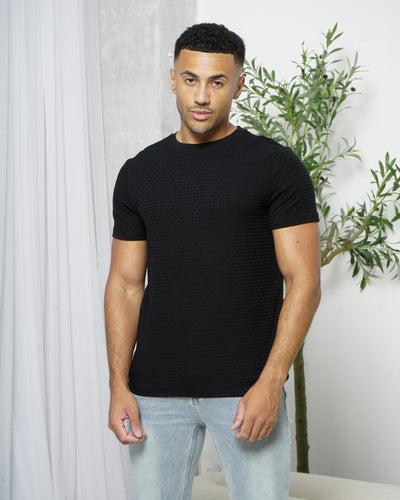 Capo Basket Weave T-Shirt - Black