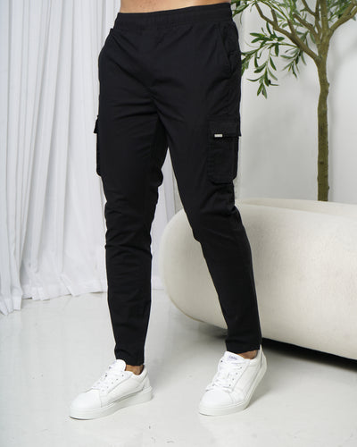 Capo Elasticated Cargo Trouser - Black