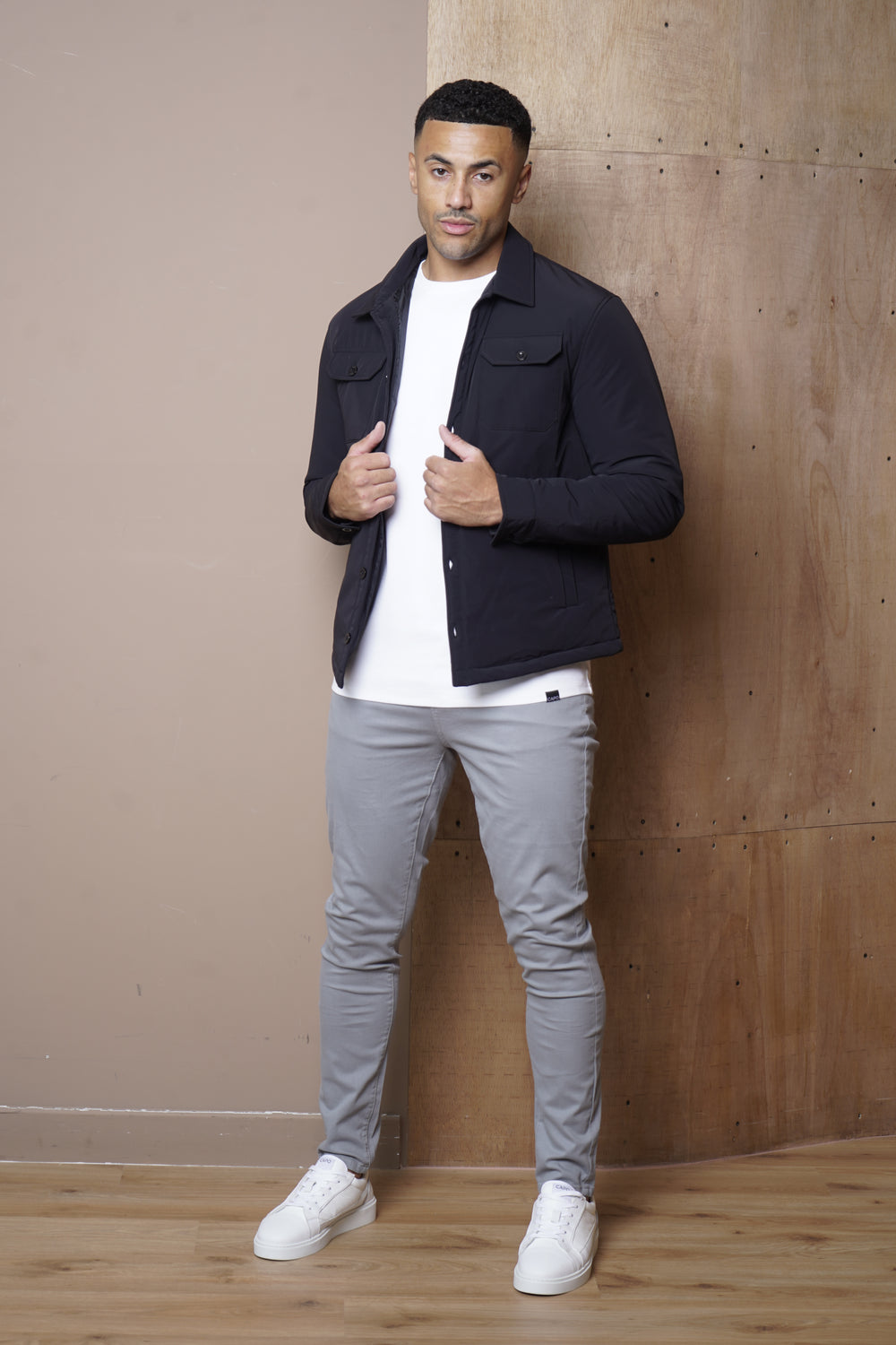 Capo Quilted Overshirt Jacket - Black