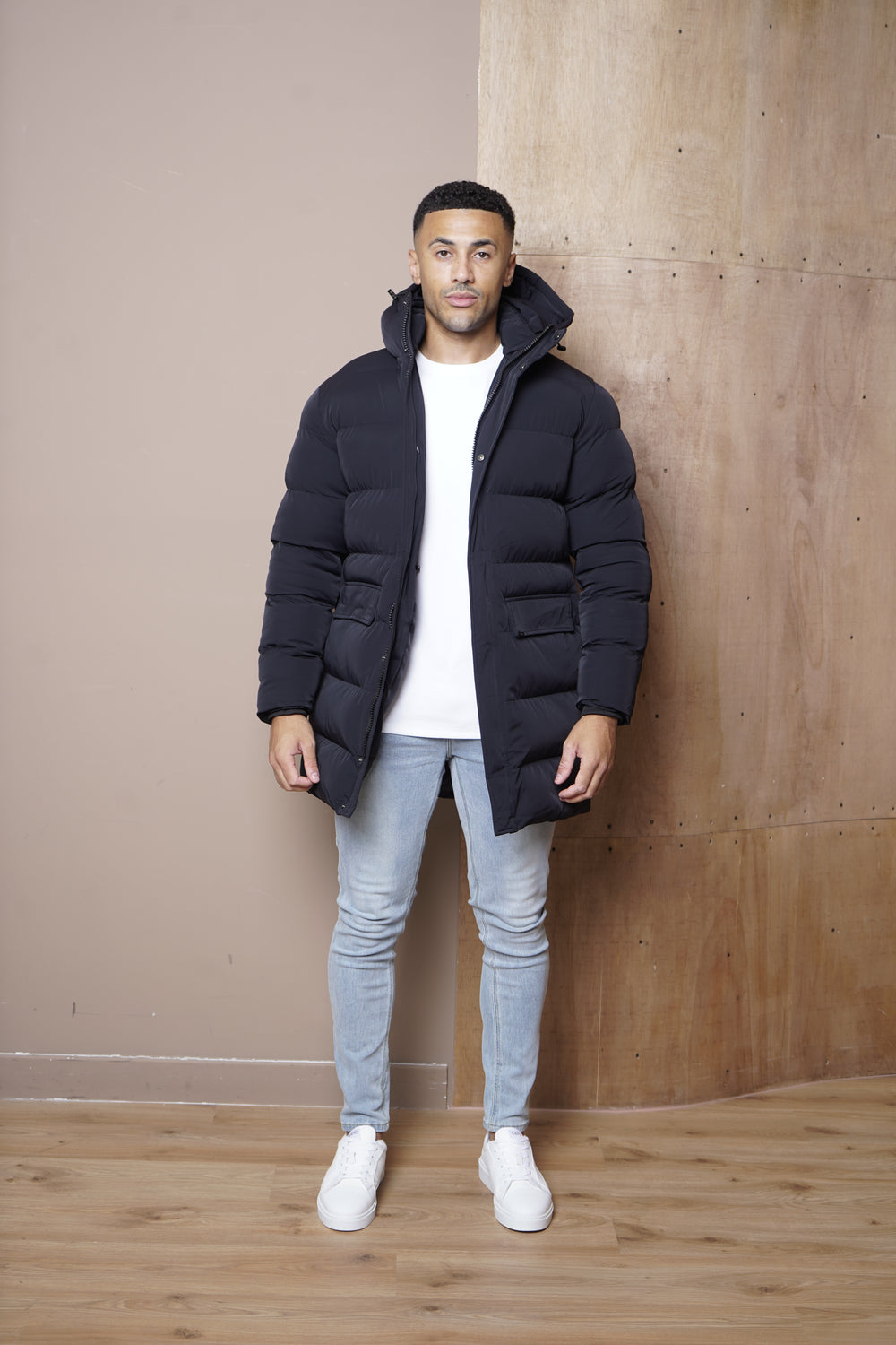 Capo Mid-Length Puffer Coat - Black