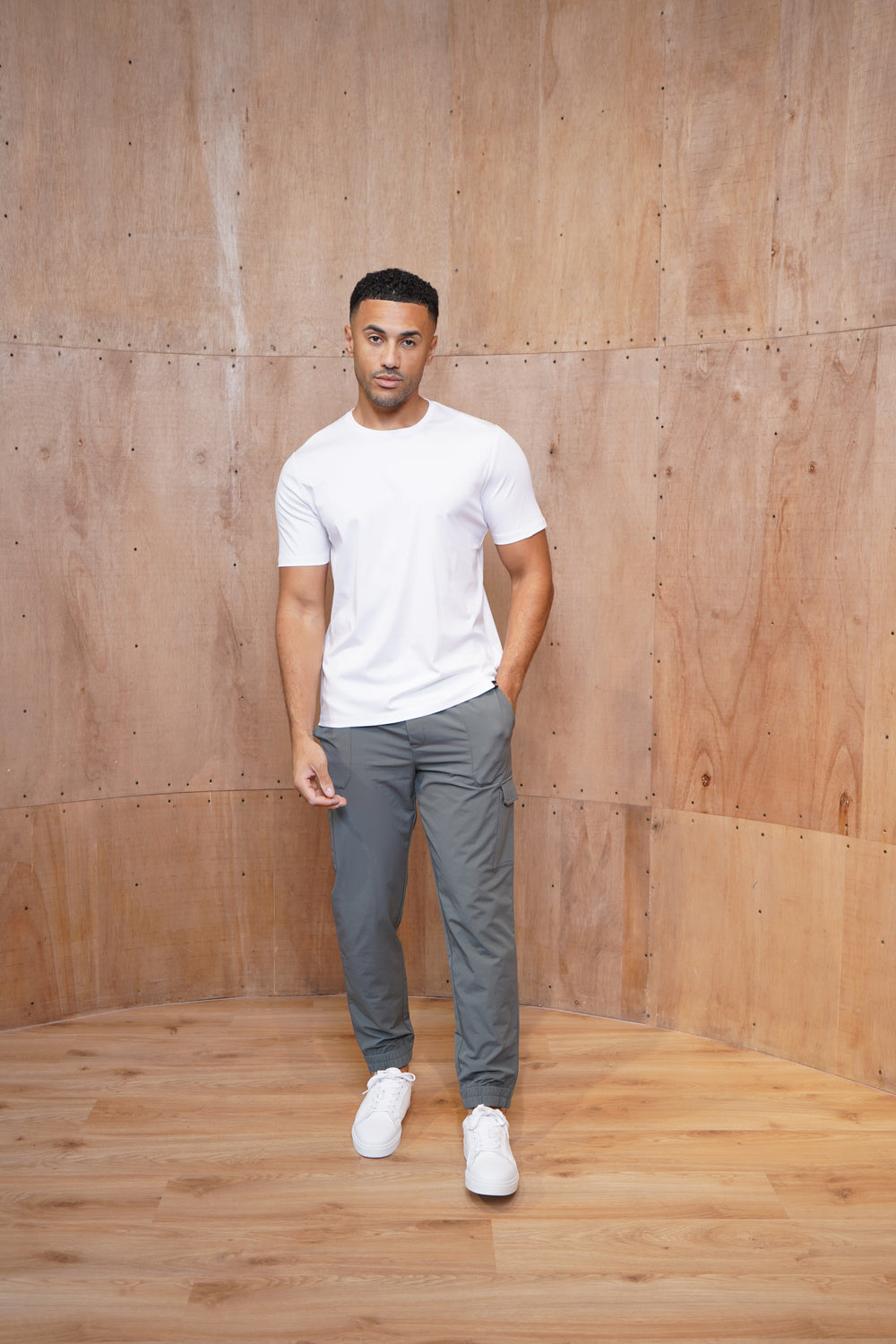 Capo Smart Cuffed Cargo Pants - Charcoal