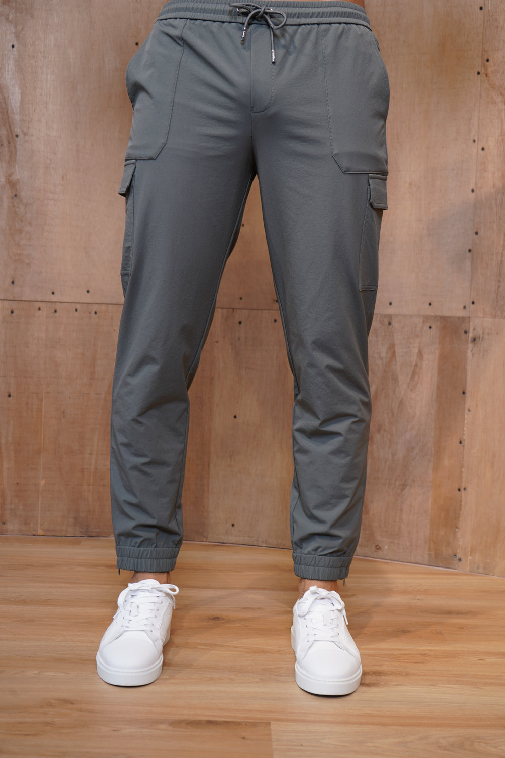 Capo Smart Cuffed Cargo Pants - Charcoal