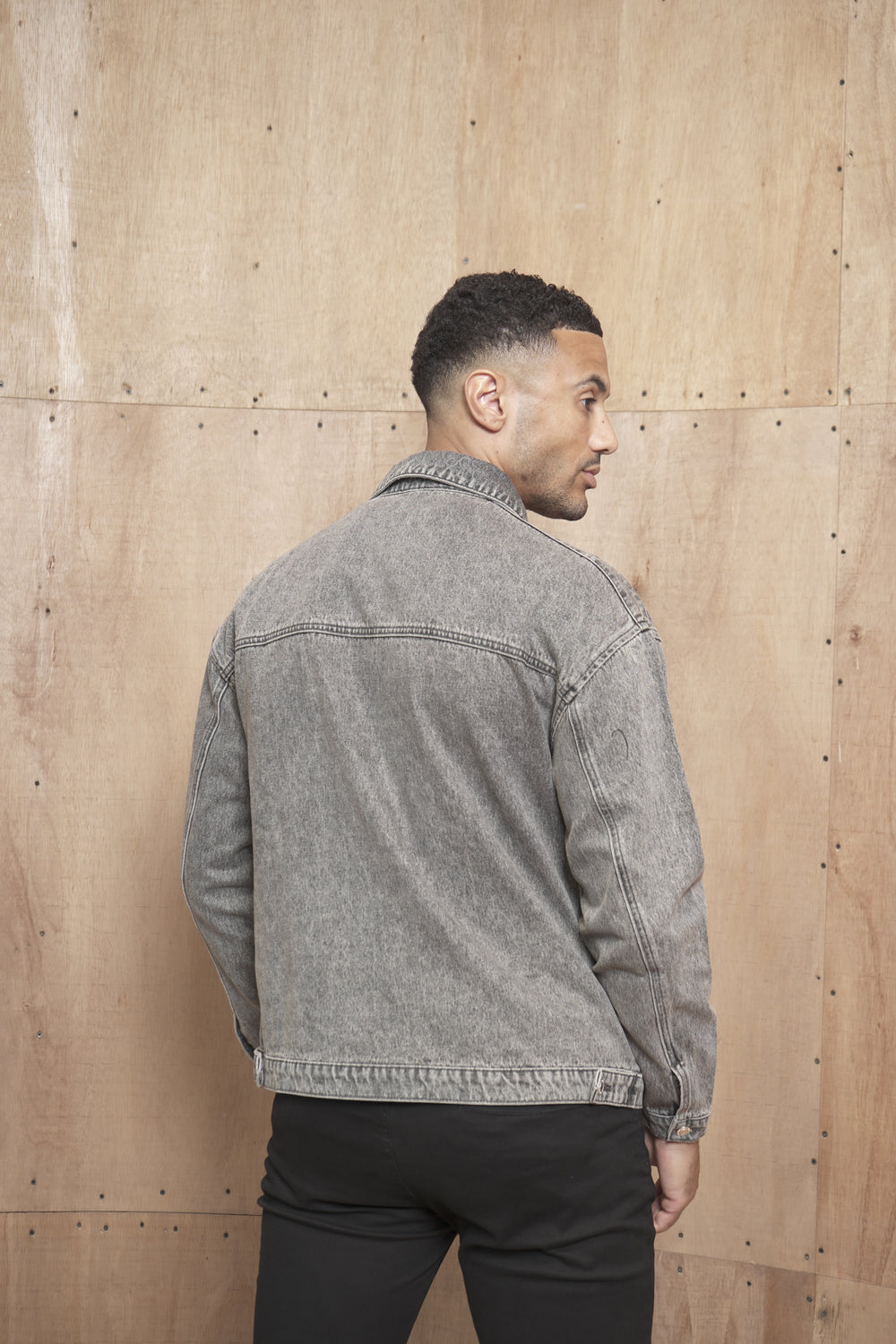 Capo Washed Zip Denim Jacket - Washed Black