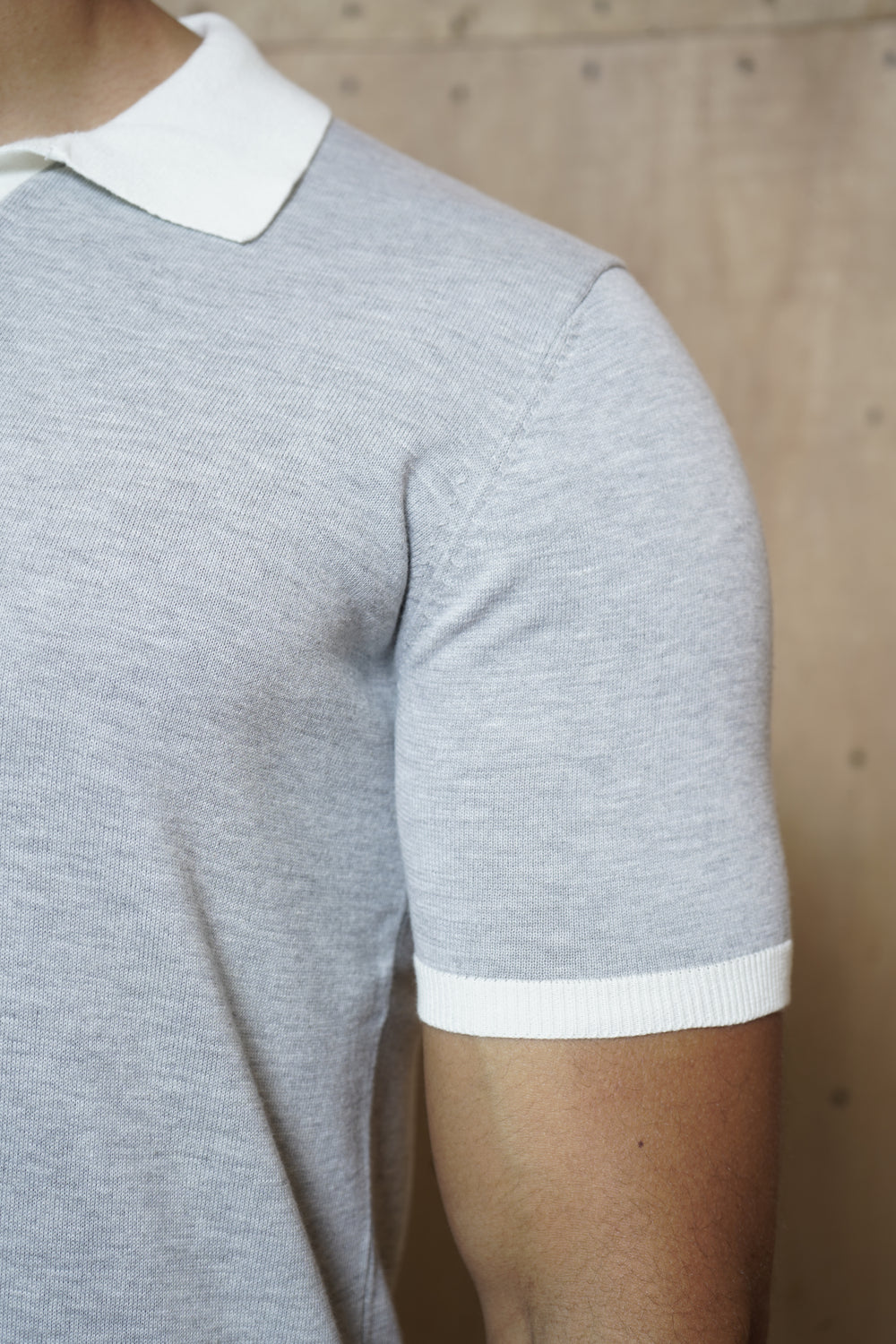 Capo Egyptian Cotton Contrast Cuban Collar Polo Shirt - Grey