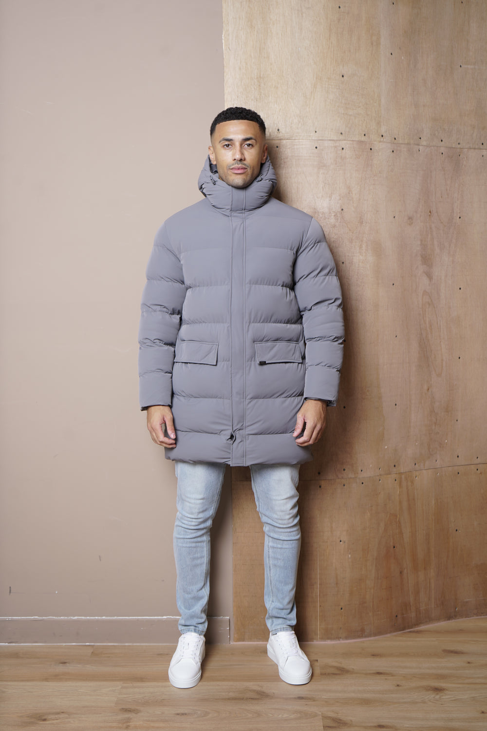 Capo Mid-Length Puffer Coat - Charcoal