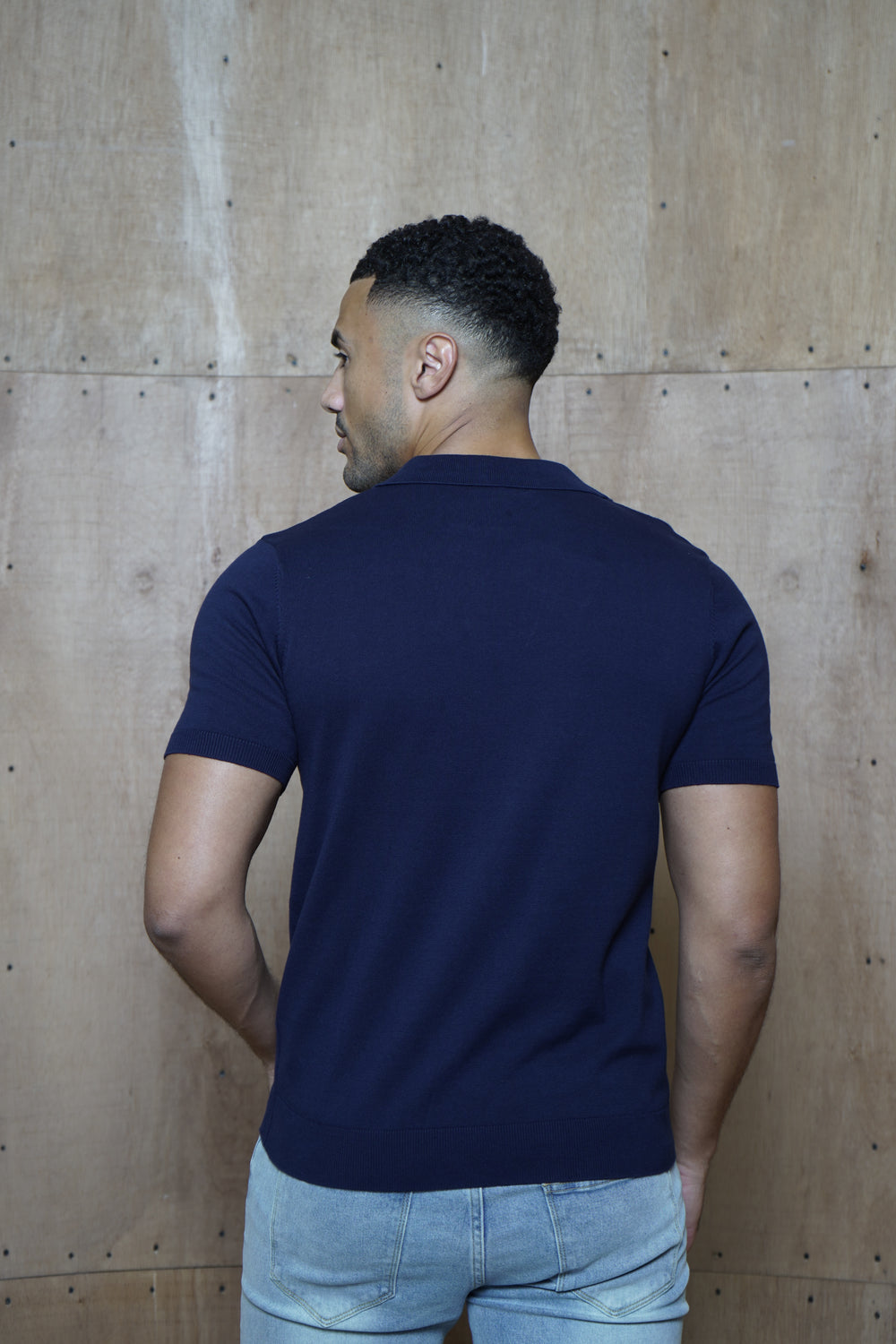 Capo Egyptian Cotton Cuban Collar Polo Shirt - Navy