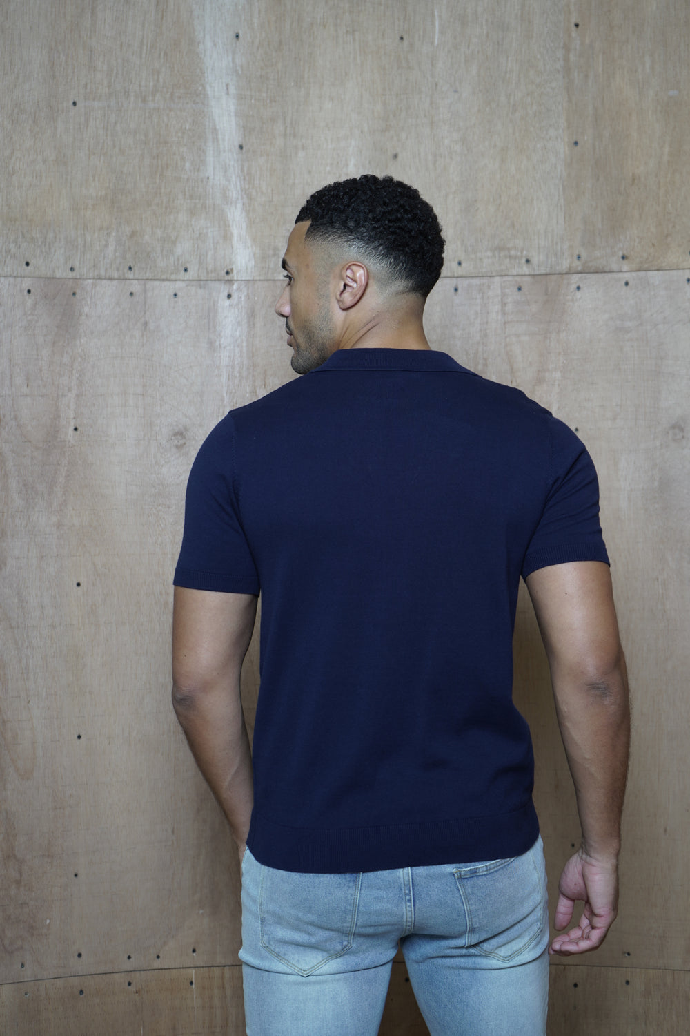 Capo Egyptian Cotton Cuban Collar Polo Shirt - Navy