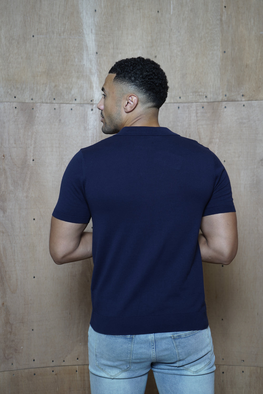 Capo Egyptian Cotton Cuban Collar Polo Shirt - Navy