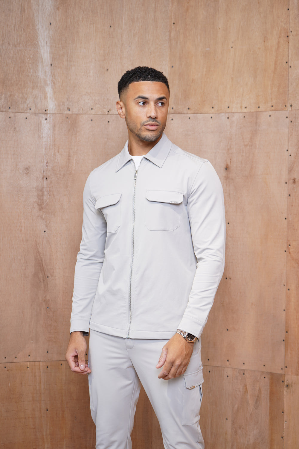 Capo Utility Overshirt - Light Grey
