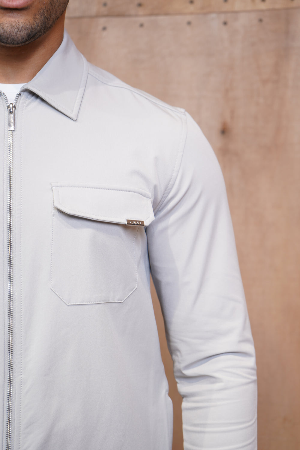 Capo Utility Overshirt - Light Grey