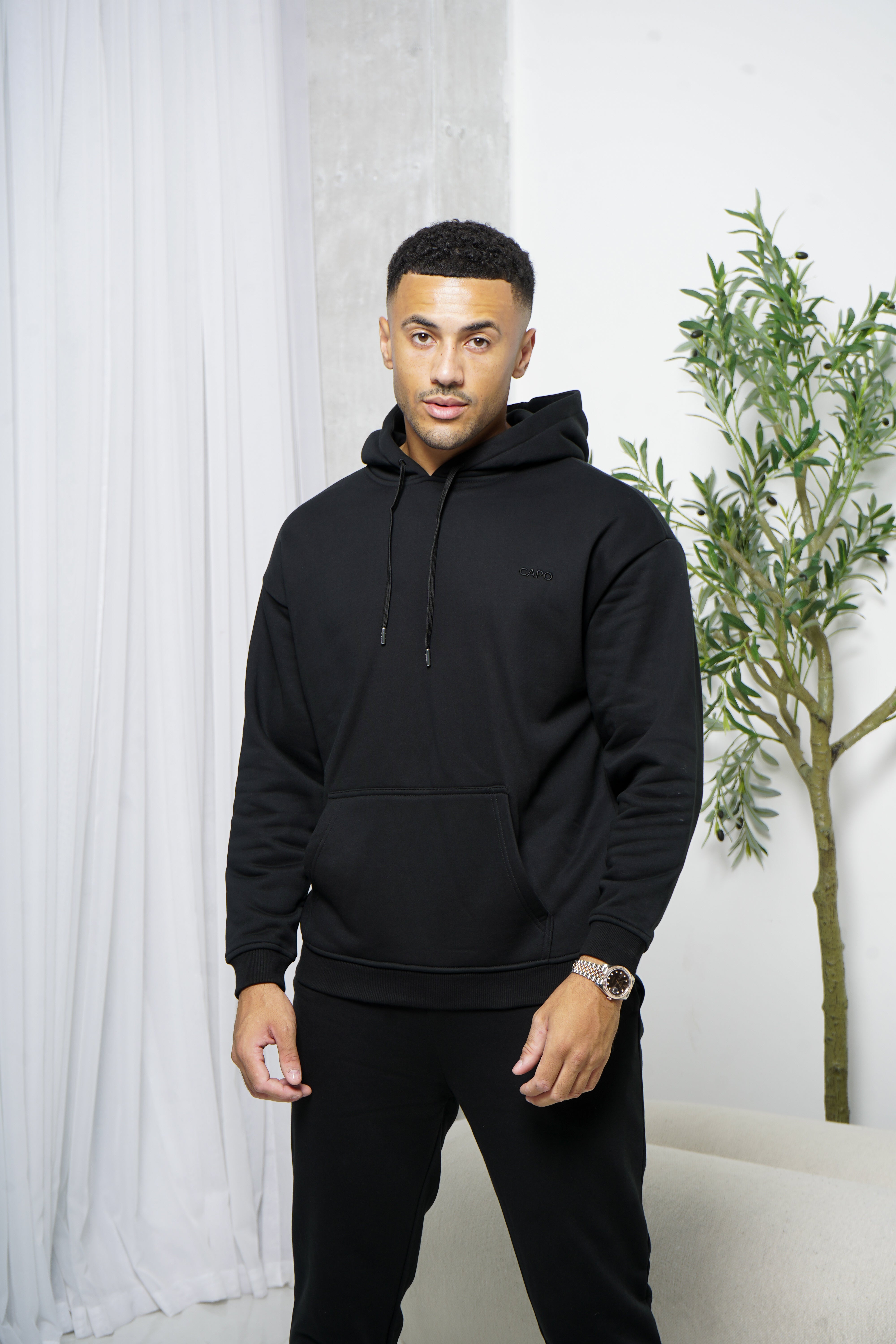 Capo Tracksuit Overhead Hoodie - Black