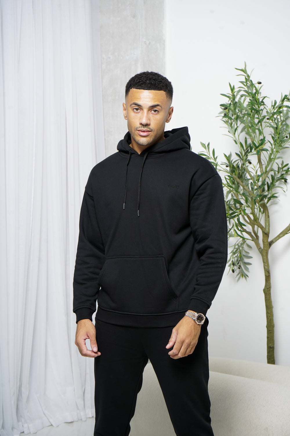 Capo Tracksuit Overhead Hoodie - Black