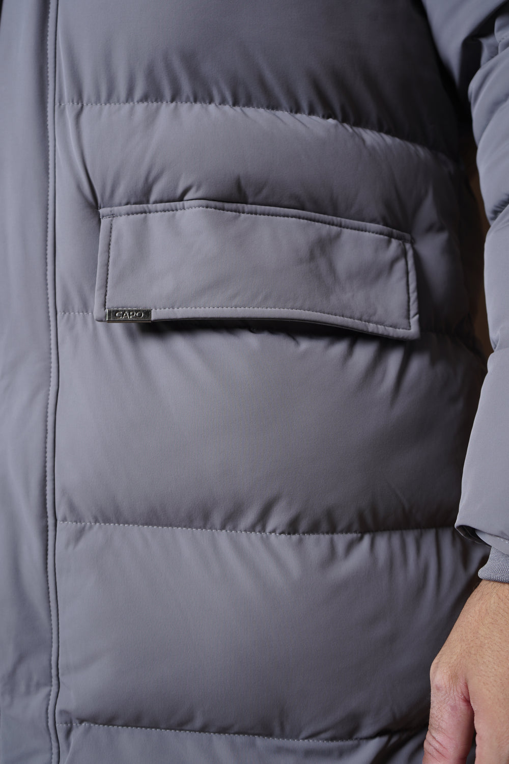 Capo Mid-Length Puffer Coat - Charcoal