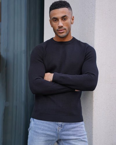 Capo CABLE Knit Jumper - Black