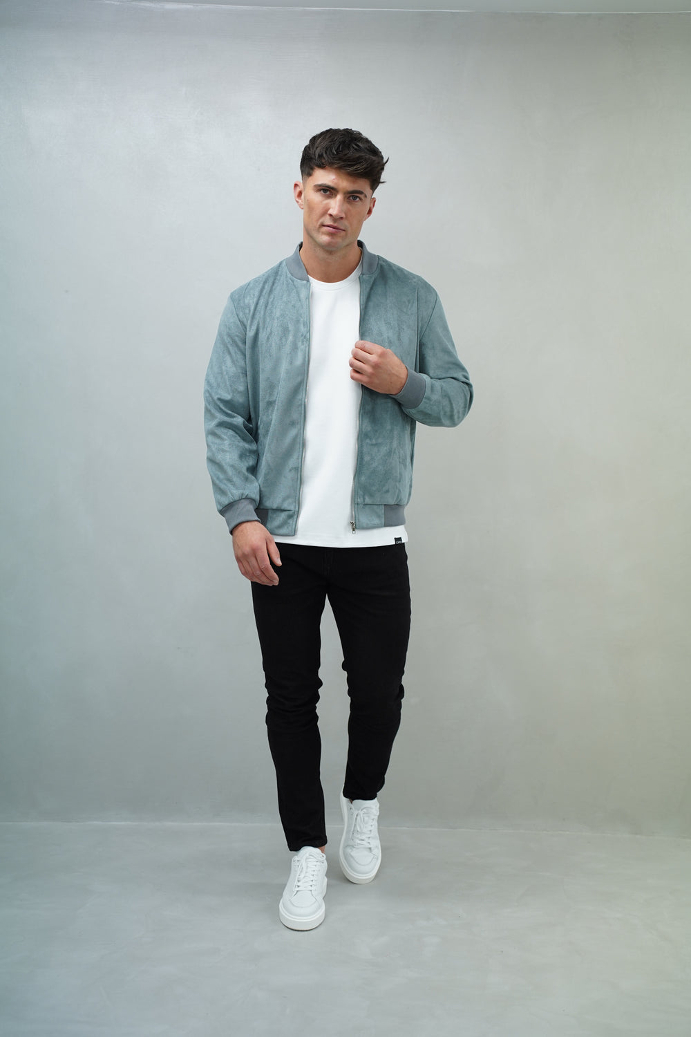 Capo SUEDE Bomber Jacket - Dark Grey